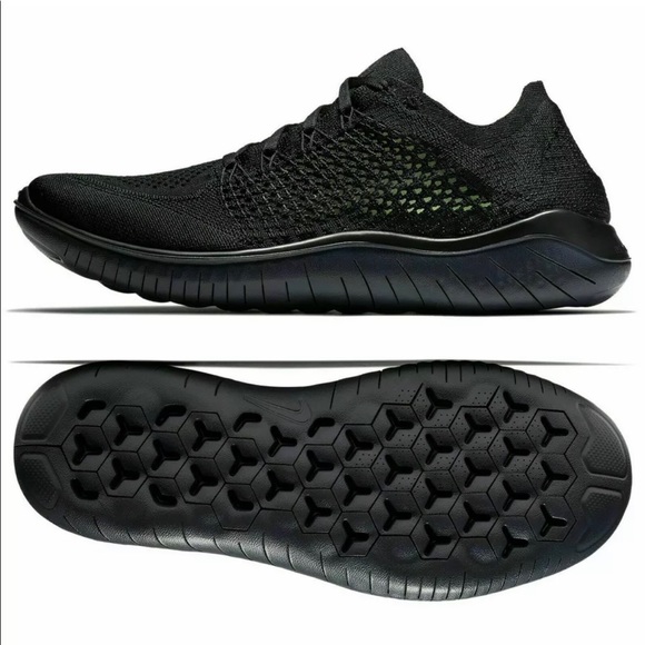 Nike Free RN Flyknit 2018 Black Shoes 942838 002 - Picture 7 of 8